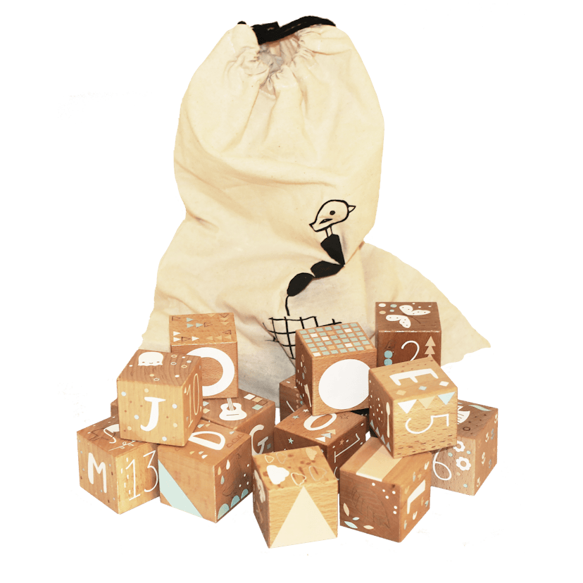 Träklossar Nordic Play I Bokträ 16 st Nature