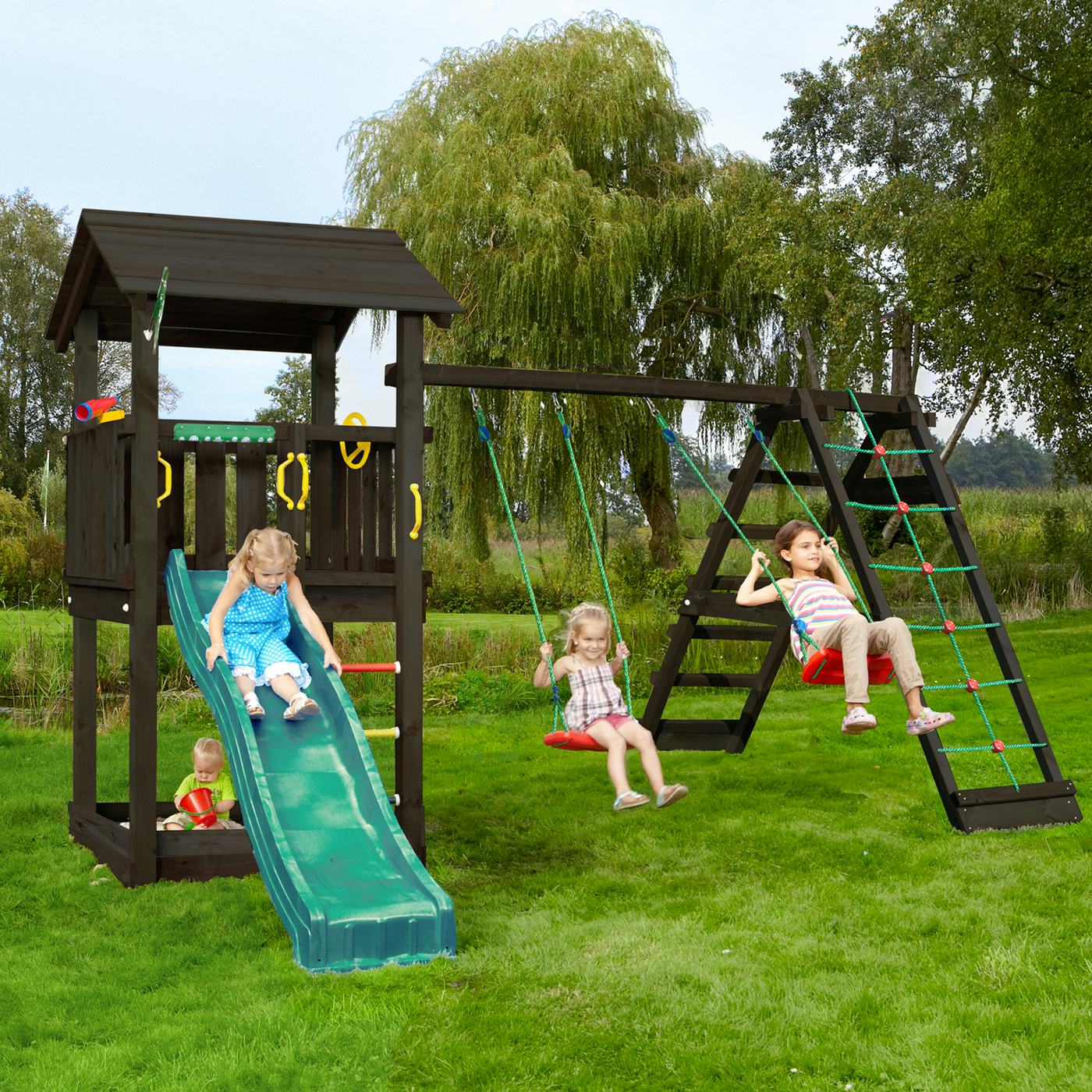 Lektorn Jungle Gym Casa Komplett Inkl Climb Module Xtra och Rutschkana