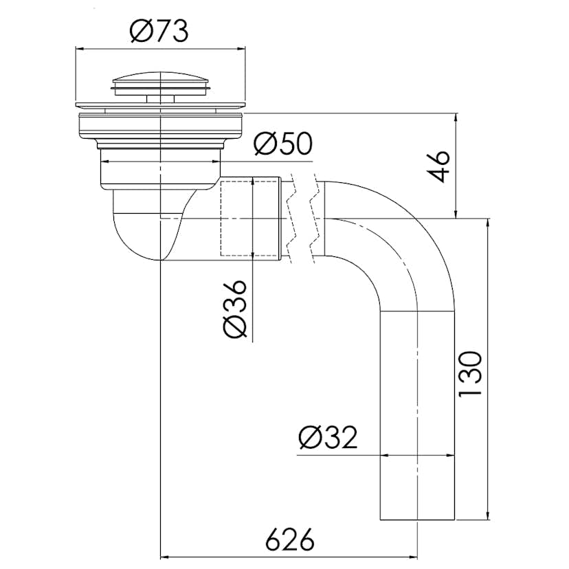 Utloppssats Purus Komplett Pop-Up G40xØ32 Badkar