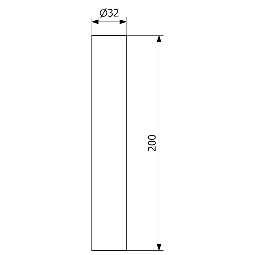 Teleskoprör Purus Ø32x200 Förkromad Mässing