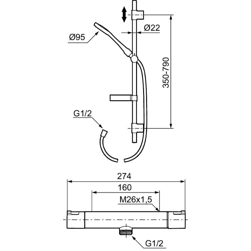 Duschset Mora Cera Shower Kit