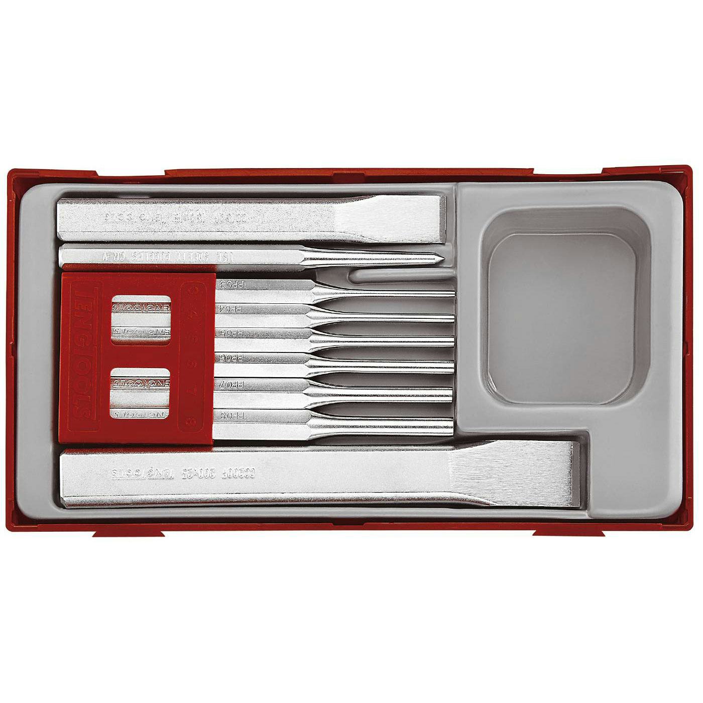 Mejsel-/dorn-/körnare sats 9 delar Teng Tools TTPC09