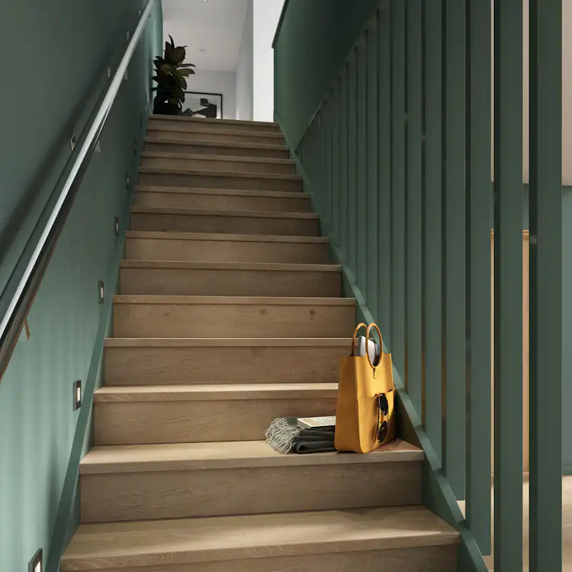 Trapprenovering Lundbergs Premium Nordic White Ek Enkelsteg