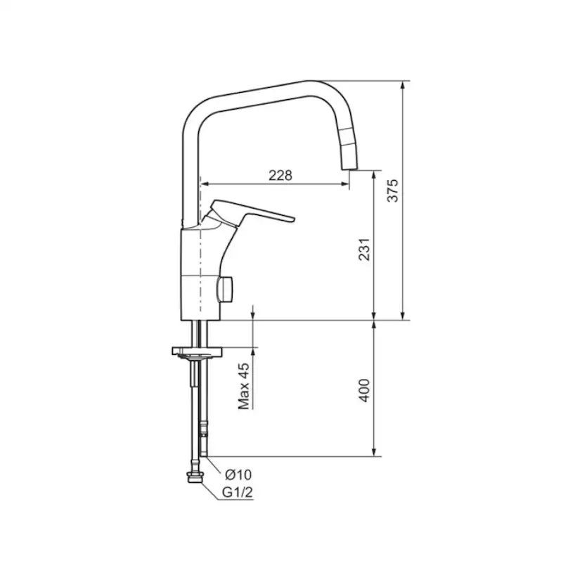 Köksblandare FM Mattsson Siljan med Ledbar Strålsamlare och Diskmaskinsavstängning