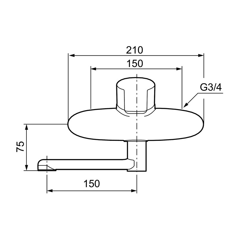 Köksblandare Mora Cera W5 Vägghängd med Underliggande Pip