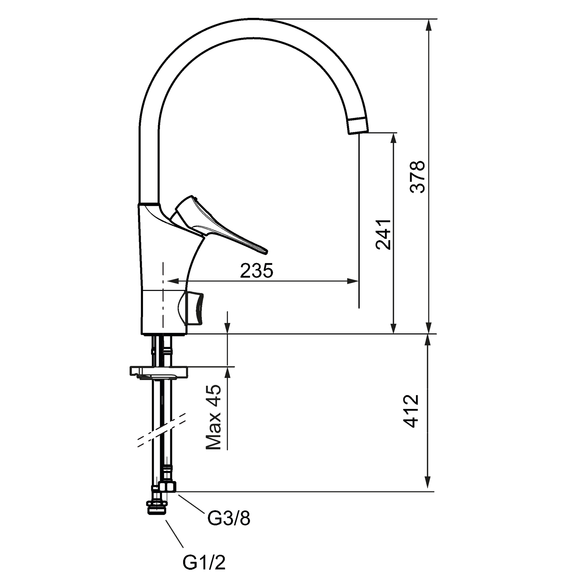 Köksblandare Standard FM Mattsson 9000XE C-Pip Krom