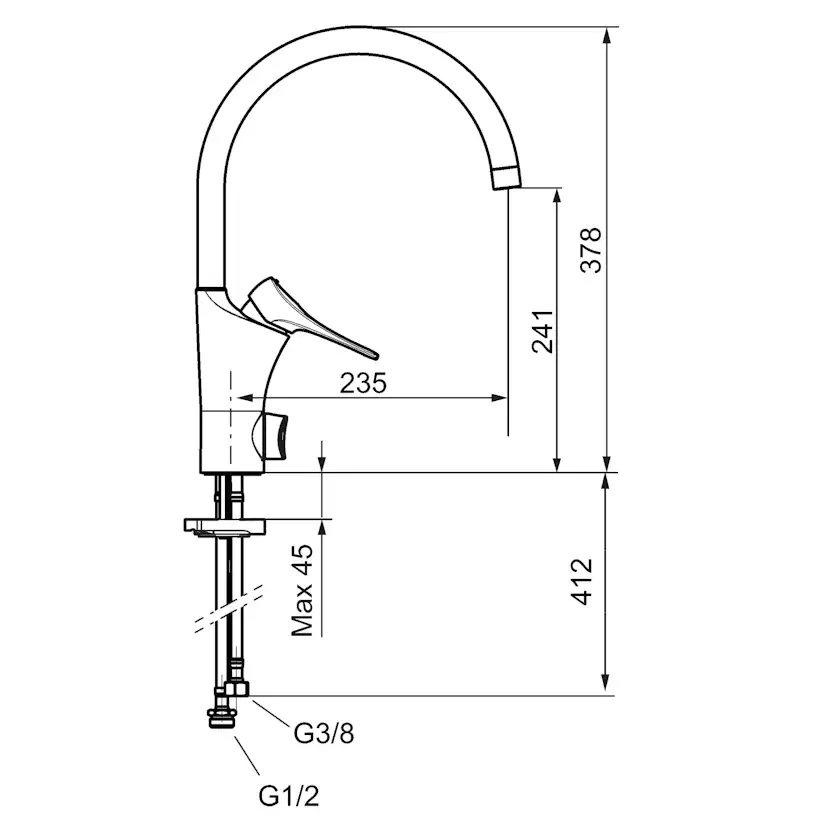 Köksblandare Standard FM Mattsson 9000XE C-Pip Krom