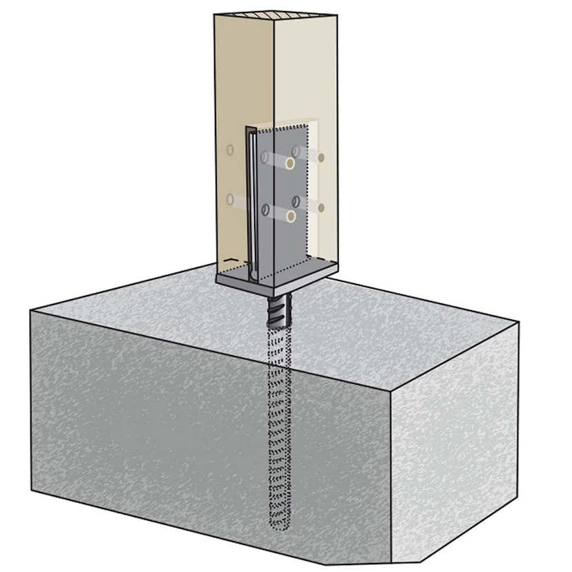 Stolphållare FAST CSPI 90x70x110 CE