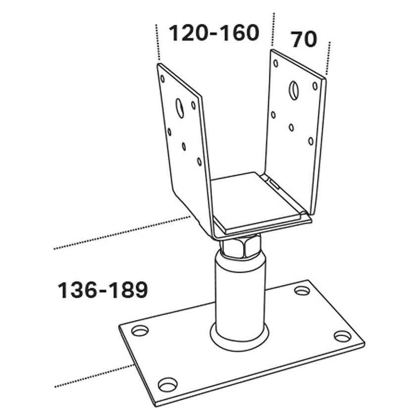 Stolphållare FAST CSFA 120-160x70 CE