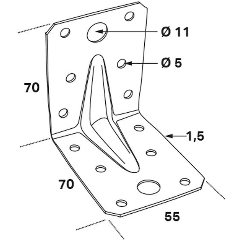 Vinkelbeslag FAST ABXR Stål
