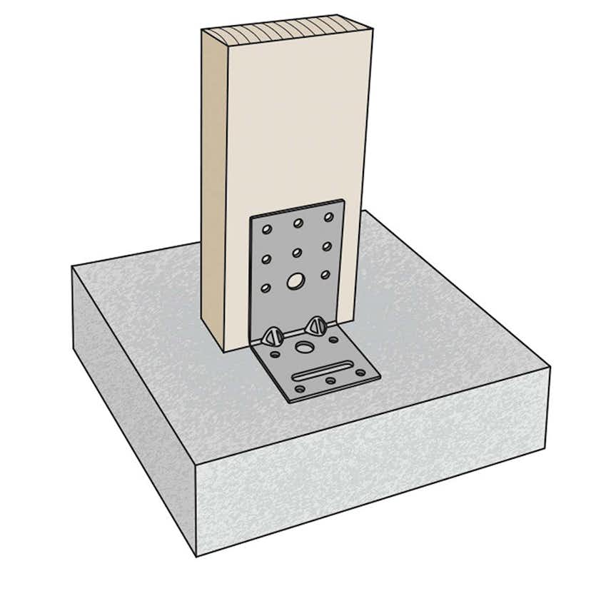 Vinkelbeslag FAST ABU 90x60x2,5x60 mm Oval