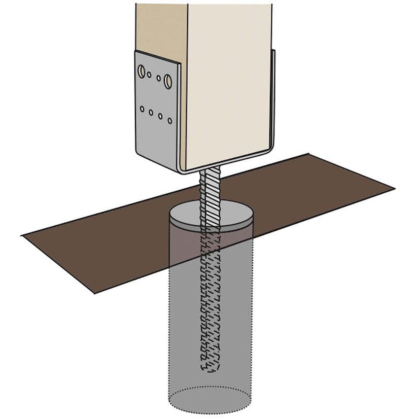 Stolphållare FAST CSU 115x90x5 mm CE