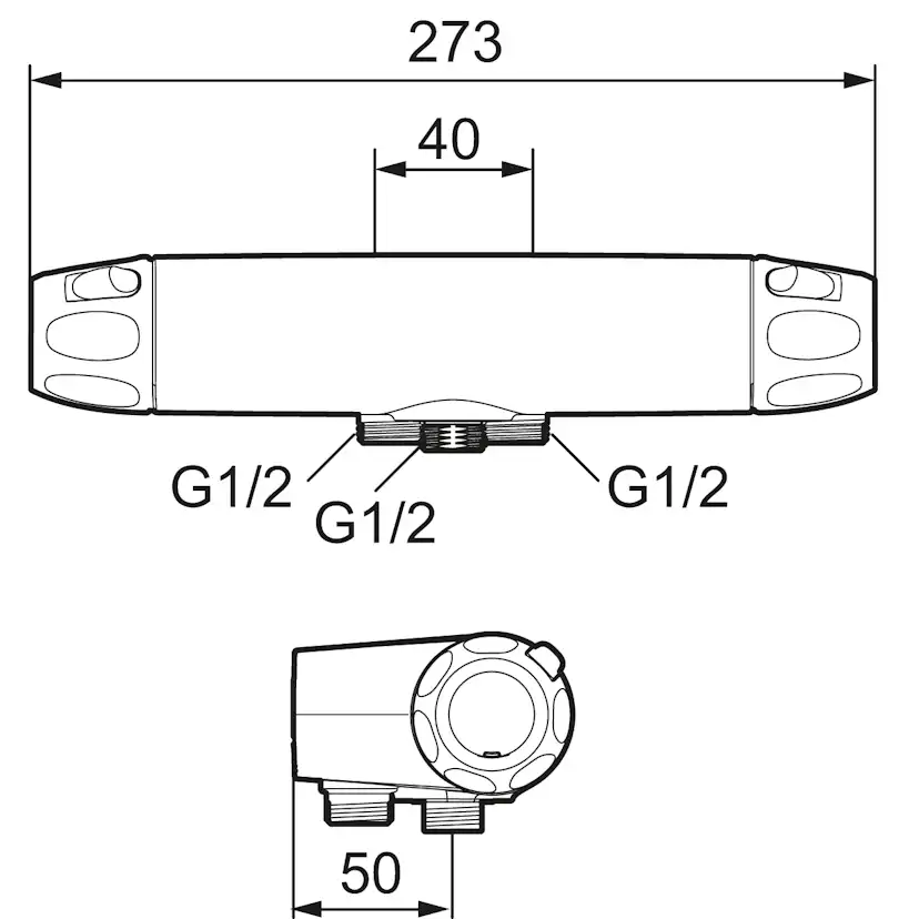 Duschblandare FM Mattsson 9000XE 40 cc med Inlopp Nedåt