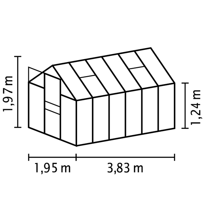 Växthus Vitavia Venus med Sockel 7,5 kvm
