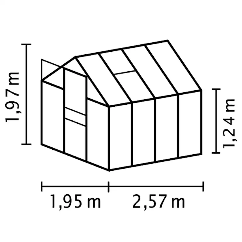 Växthus Vitavia Venus med Sockel 5 kvm