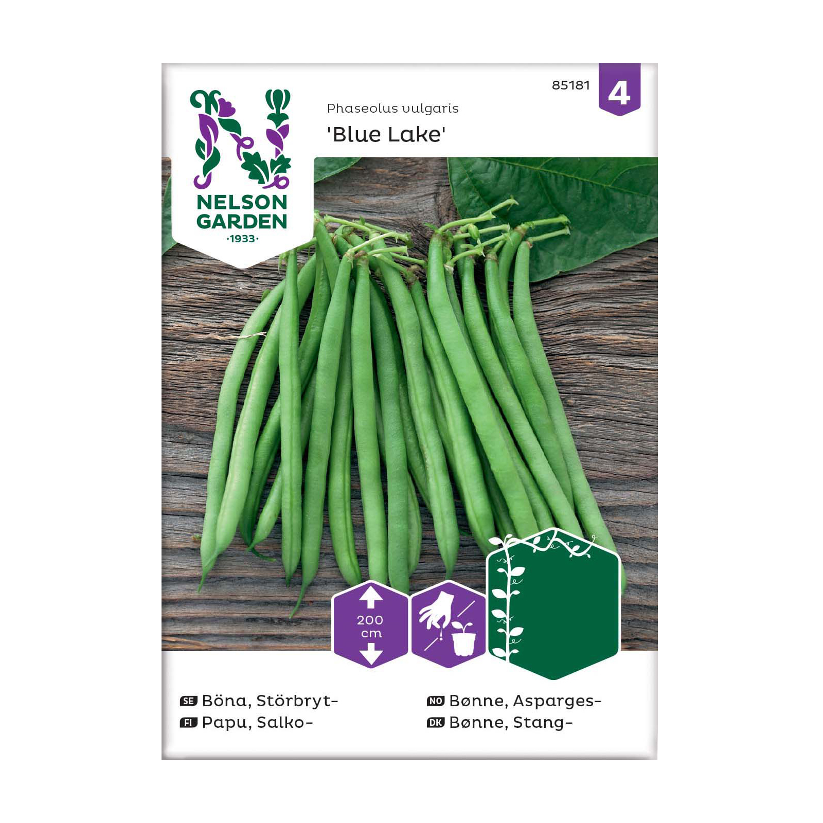 Frö Störbrytböna Nelson Garden Blue Lake