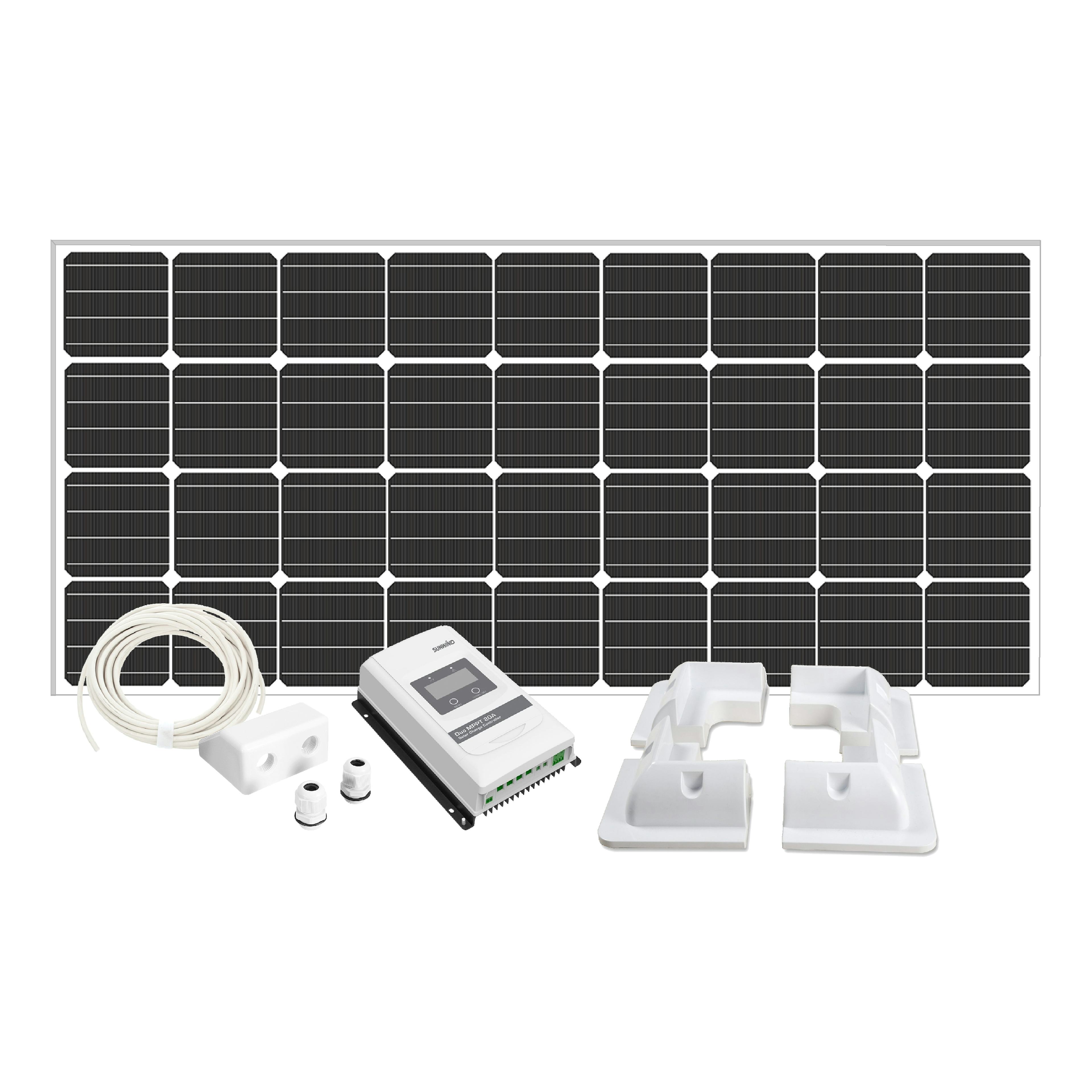 Solcellspaket Sunwind Caravan 200W MPPT, hörn