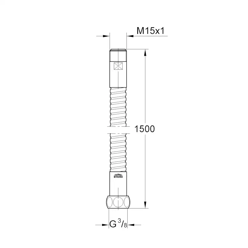 Slang Grohe Relexa 1,5 m för Diskbänksblandare