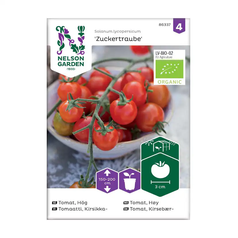 Frö Tomat Nelson Garden Zuckertraube Organic Hög