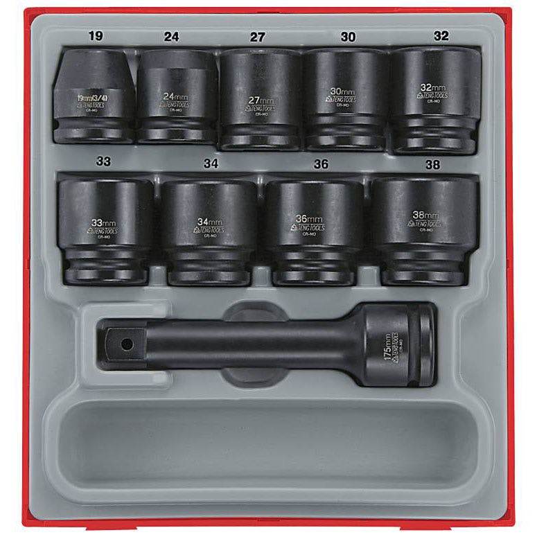 Krafthylssats 16 delar med 3/4 tum-fyrkantsfäste Teng Tools TTD9416