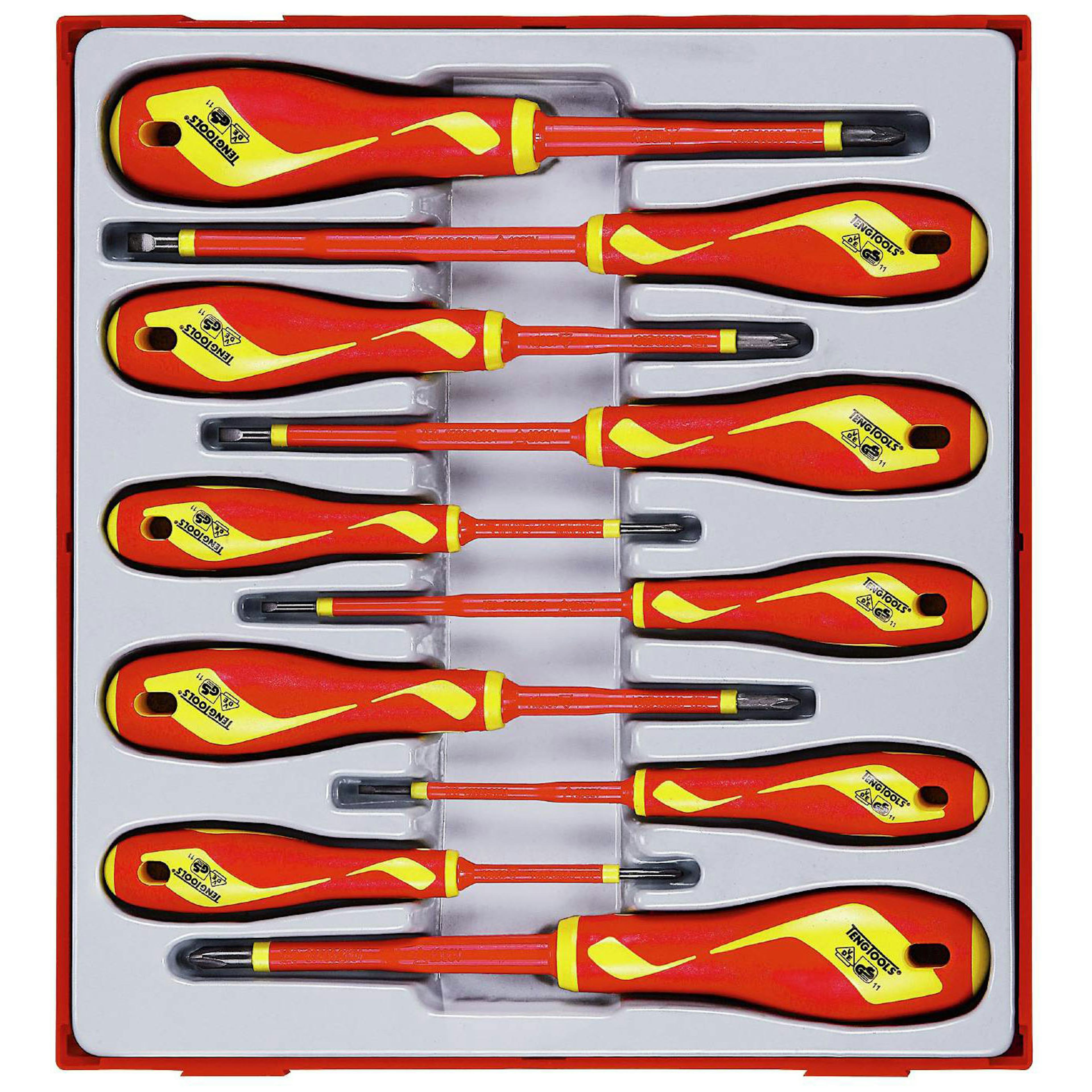 Skruvmejselsats 10 delar för 1000 volt Teng Tools TTDV910N