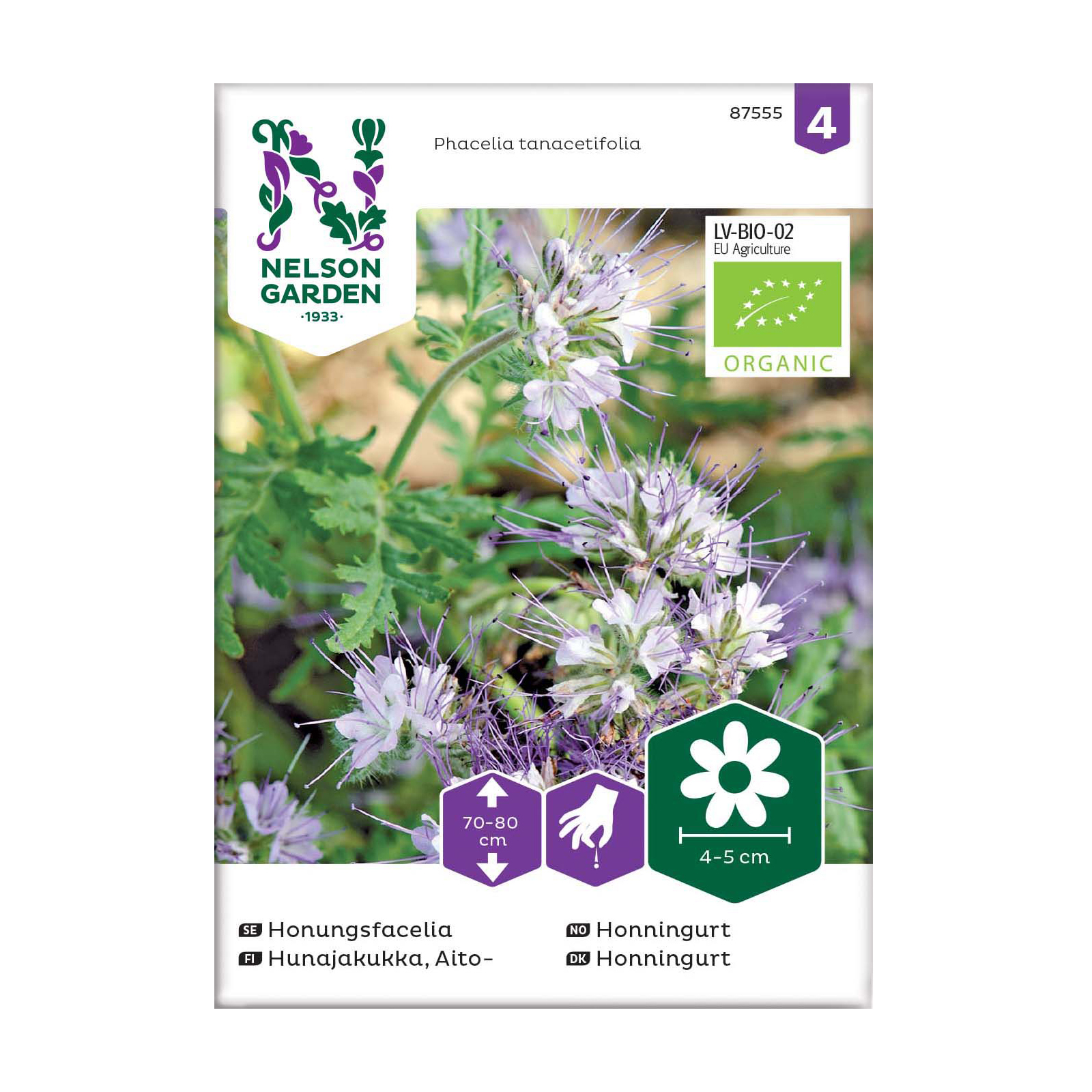 Frö Honungsfacelia Nelson Garden Blå Organic