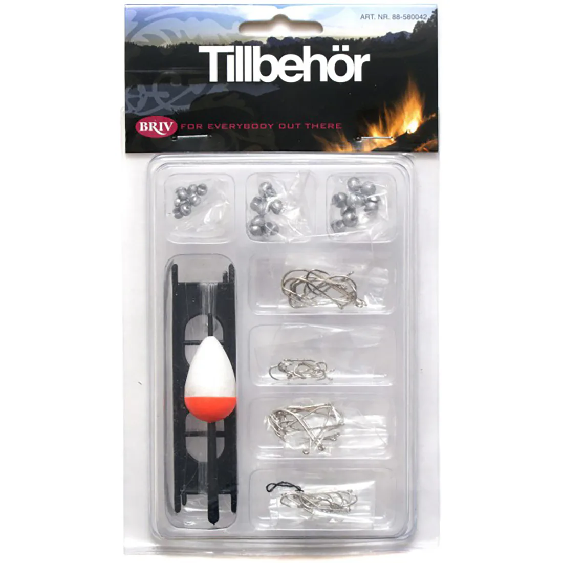 Fiskekrok Briv Paket Med Krok & Sänke + Lina