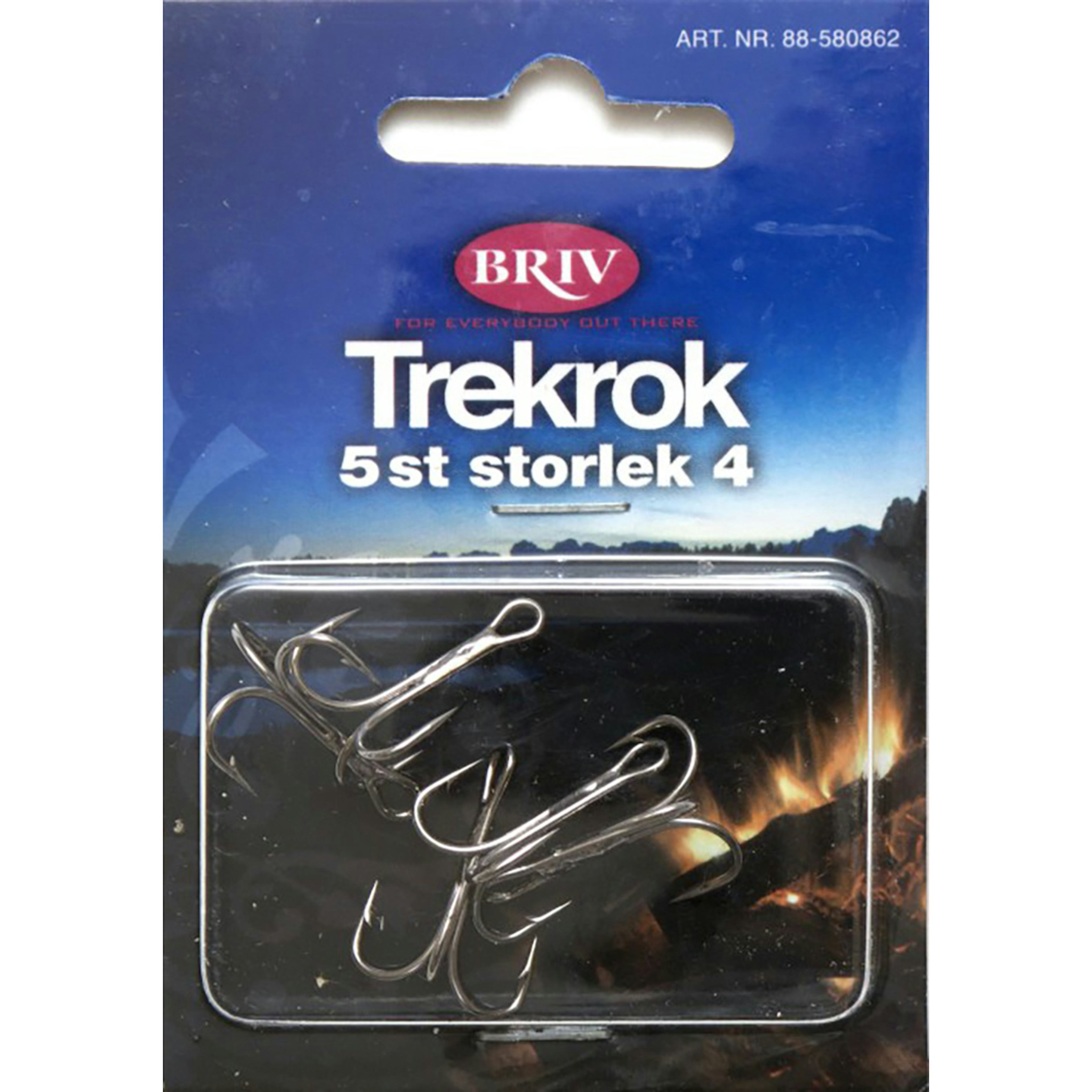 Fiskekrok Briv Trekrok 5-Pack Stl 4