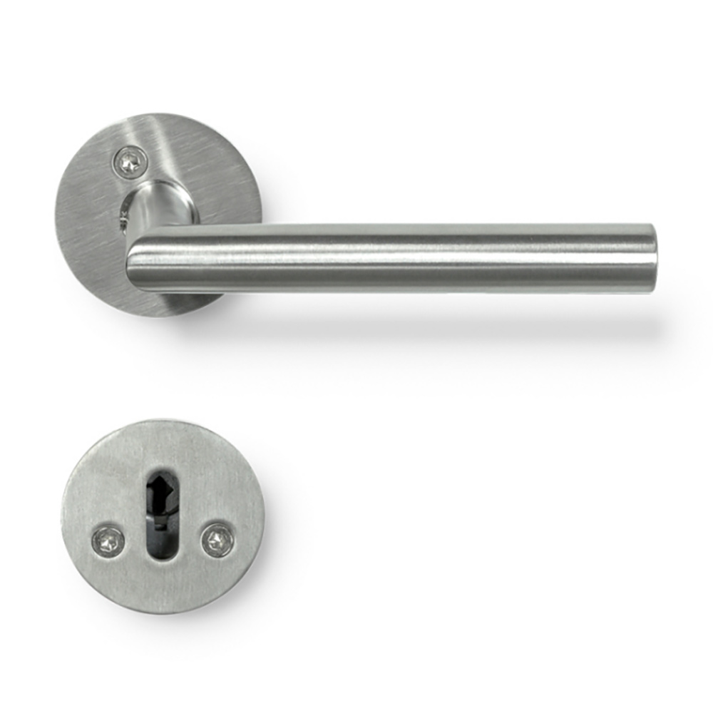 Dörrhandtag Beslag Design Kastrup 04 Rostfritt med Nyckelskylt
