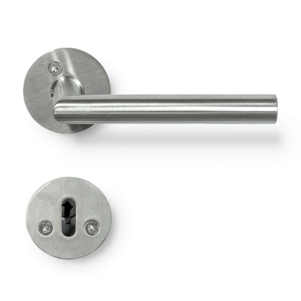 Dörrhandtag Beslag Design Kastrup 04 Rostfritt med Nyckelskylt