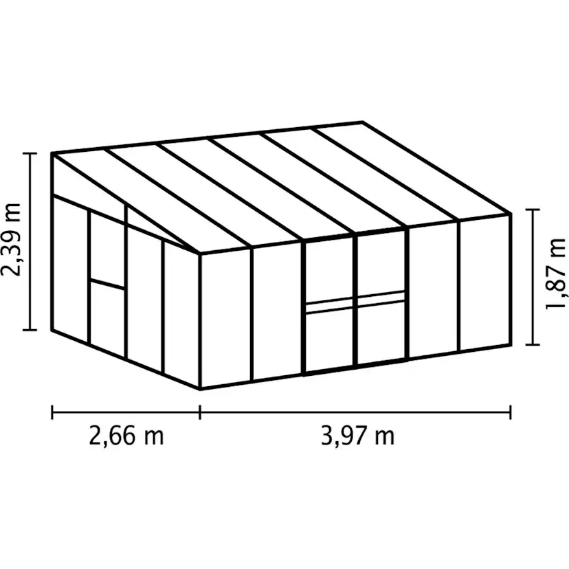 Växthus Vitavia Helena Vägg 10,56 kvm