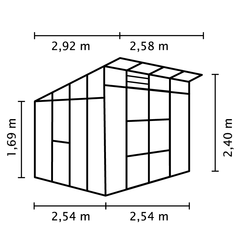 Växthus Vitavia Freya 7,6 kvm