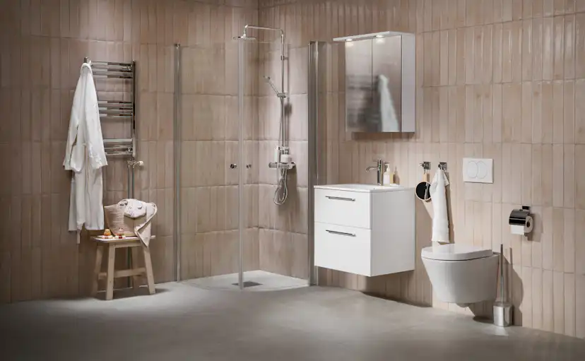 Tvättställsskåp Alterna Isella Aqua med Ariella Mineralkomposit Tvättställ