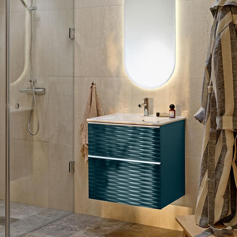 Tvättställsskåp Alterna Isella Aqua Wave med Ariella Tvättställ Mineralkomposit