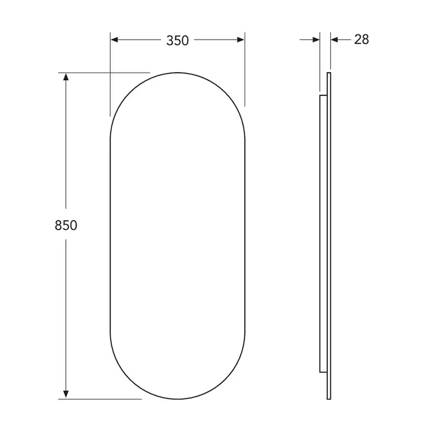 Spegel Gustavsberg Artic Small med Belysning