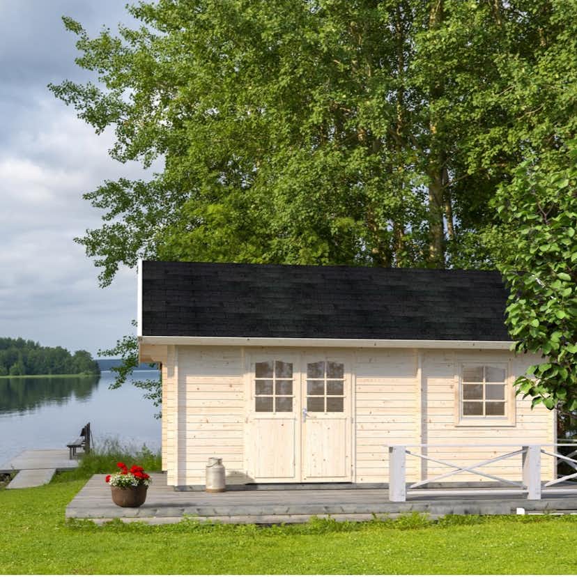 Attefallshus Palmako Sandra 29,9 m² Komplett Stuga med Sadeltak