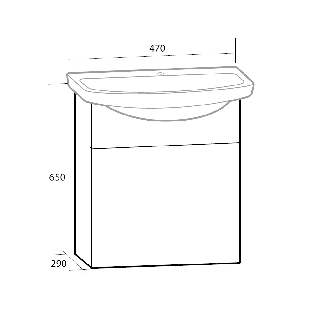 Tvättställsskåp Alterna Basic 470 mm