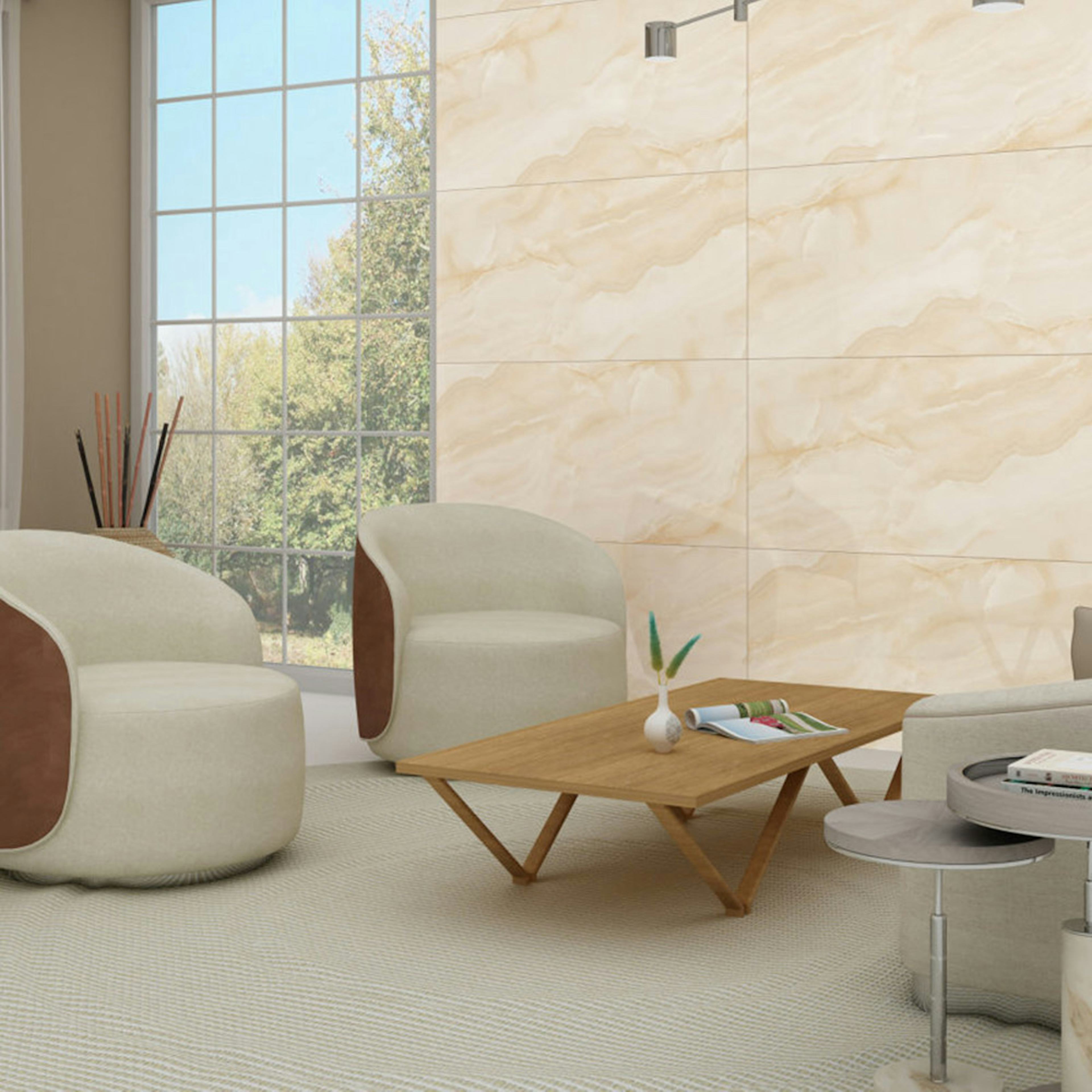 Klinker Netto Ceramika Onyx Beige Polished 60x120 cm