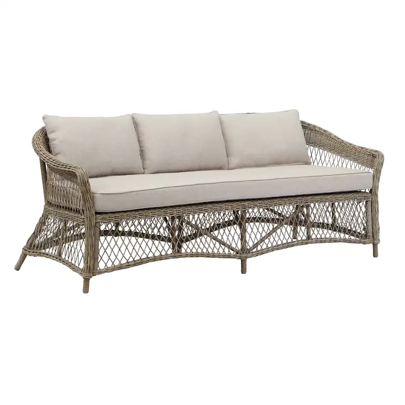 Loungegrupp Baltic Garden Camilla 3-sits soffa med 2 st fåtöljer och soffbord inkl Dynor