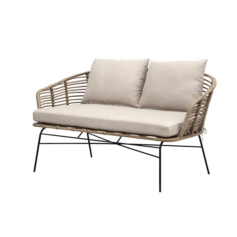 Loungegrupp Baltic Garden Julia 2-sits soffa med 2 st fåtöljer och soffbord inkl Dynor