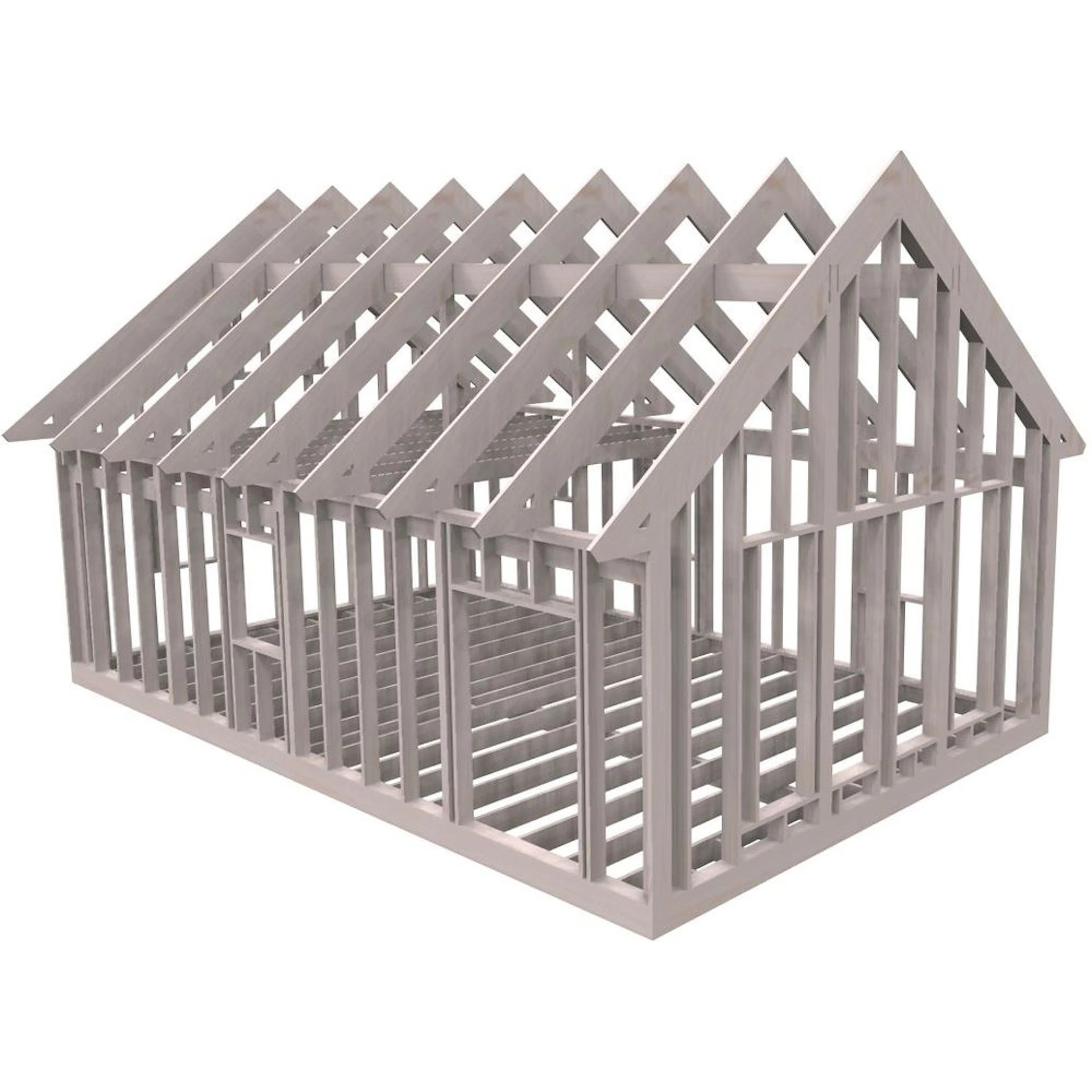 Fritidshusstomme Byggstommar 38 grader Med Loft 9734x6234 mm Färdiga Sektioner