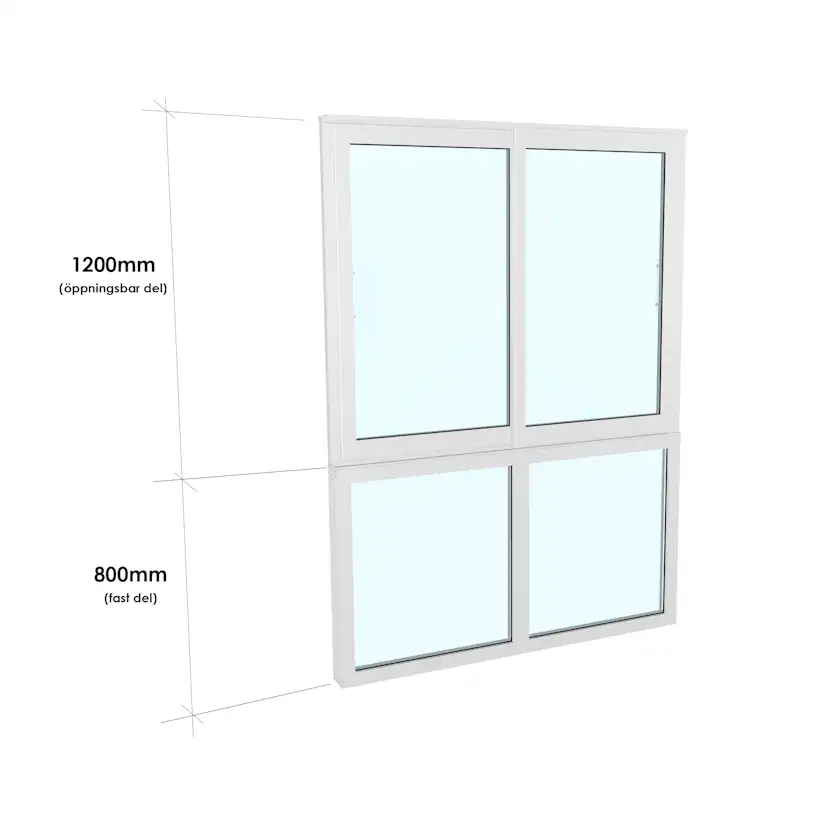 Skjutfönster med fast underdel Landskap Robust Vår och Höst 2-del