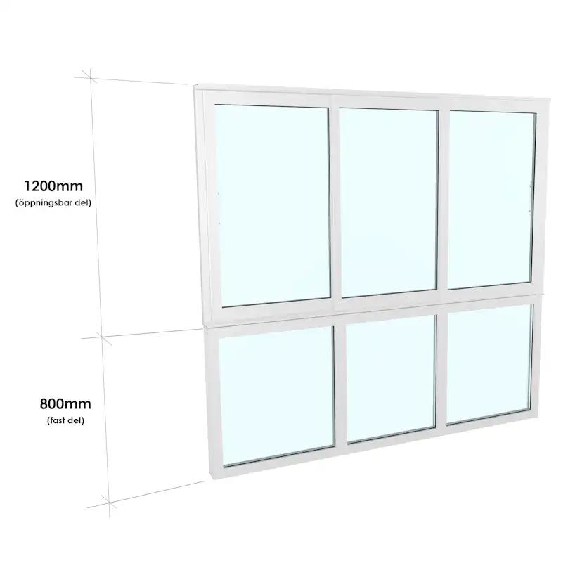 Skjutfönster med fast underdel Landskap Robust Året Runt 3-del