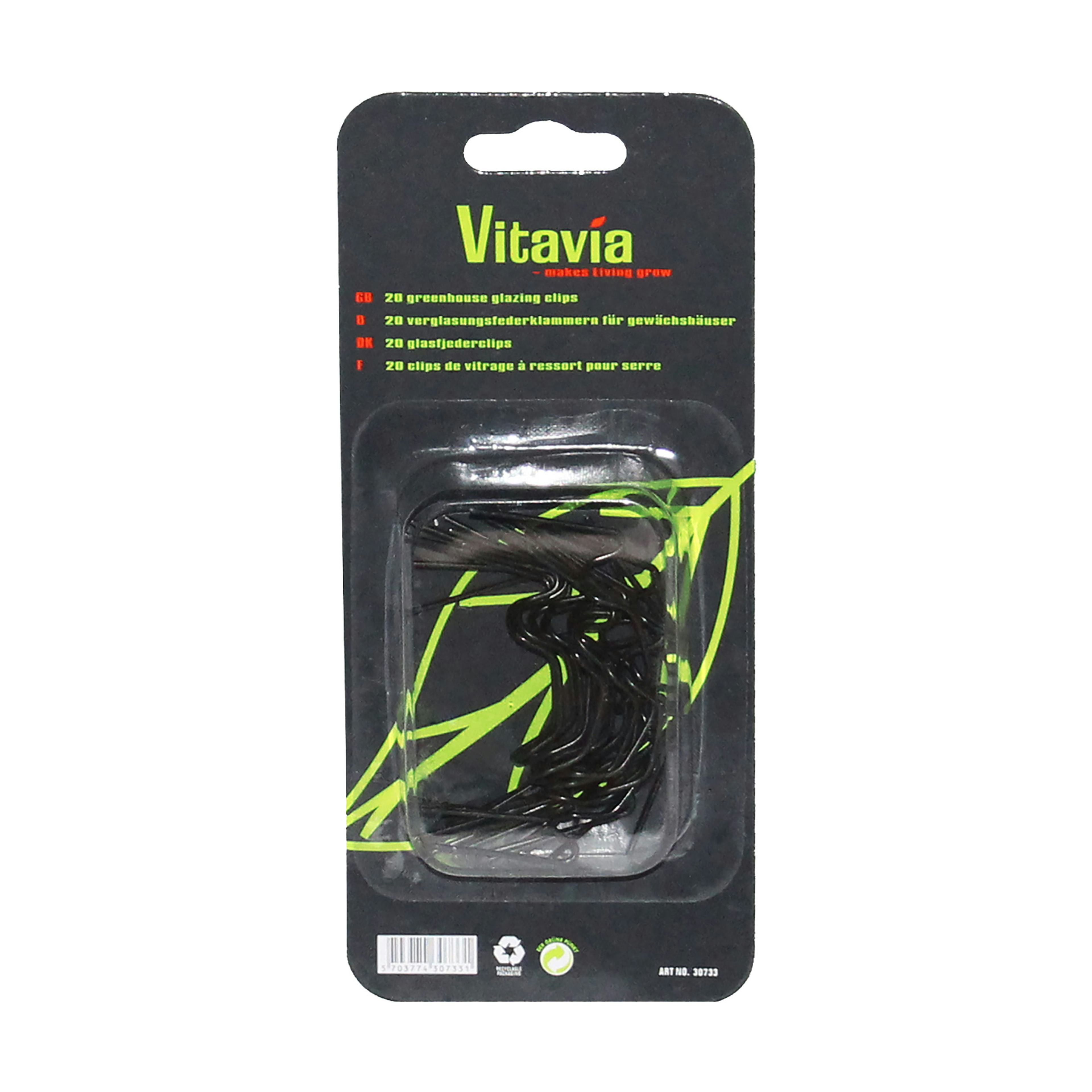 Glasclips Vitavia Klämmor för Fastsättning av Växthusglas och Polykarbonat 20 st