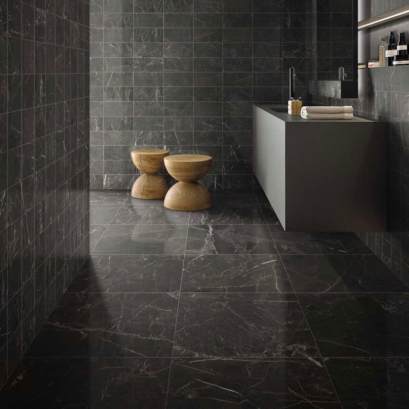 Klinker Ceramiche Keope Elements Lux Port Laurent Svart 60x60 cm
