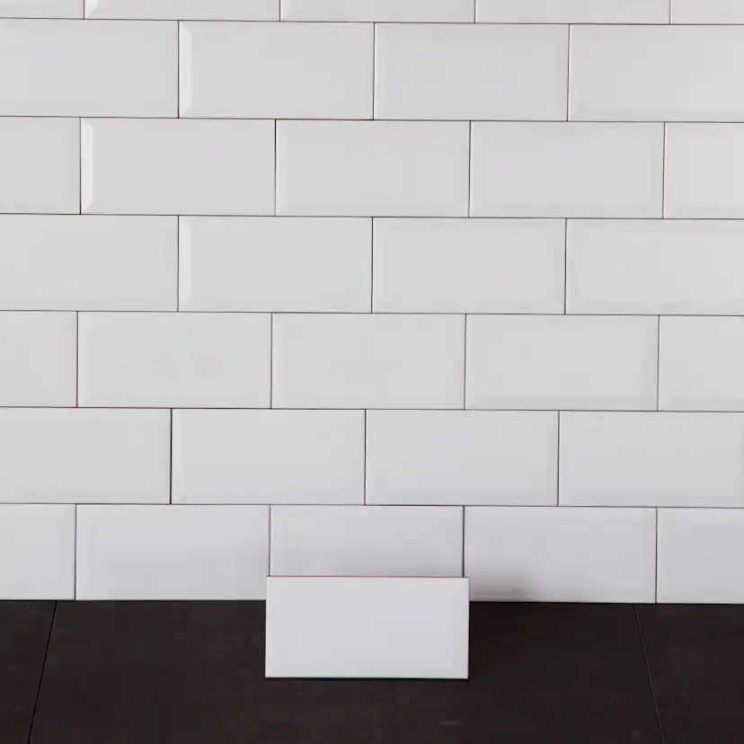 Kakel Color Vit Metro Biselado Matt 10x20 cm