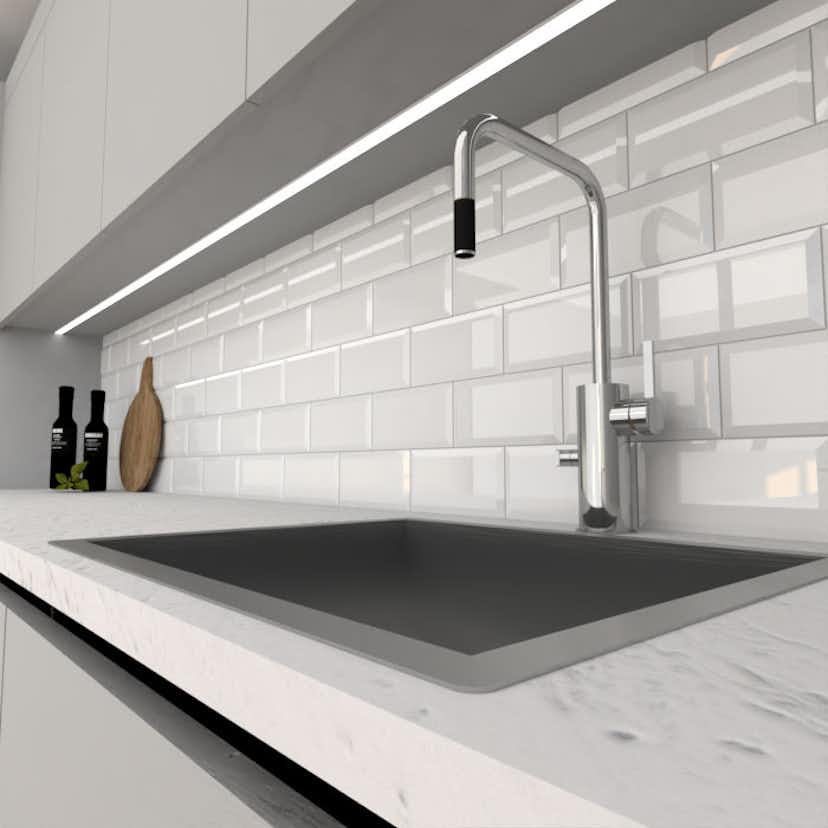 Kakel Arredo Color Vit Metro Biselado Blank 10x20