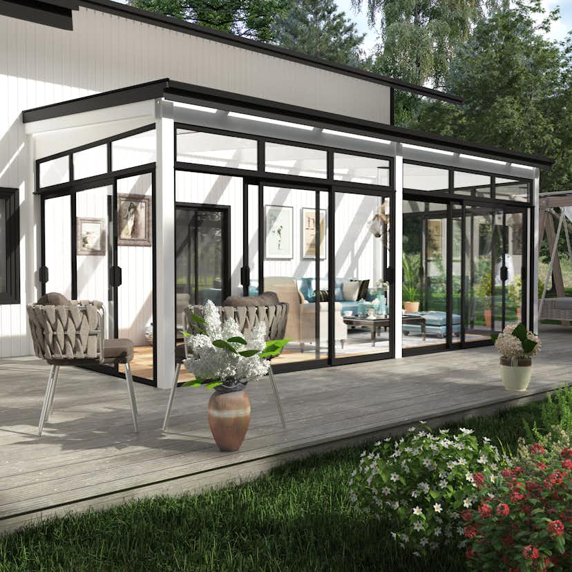 Skjutdörr med Överljus Landskap Robust Vår och Höst 2-del