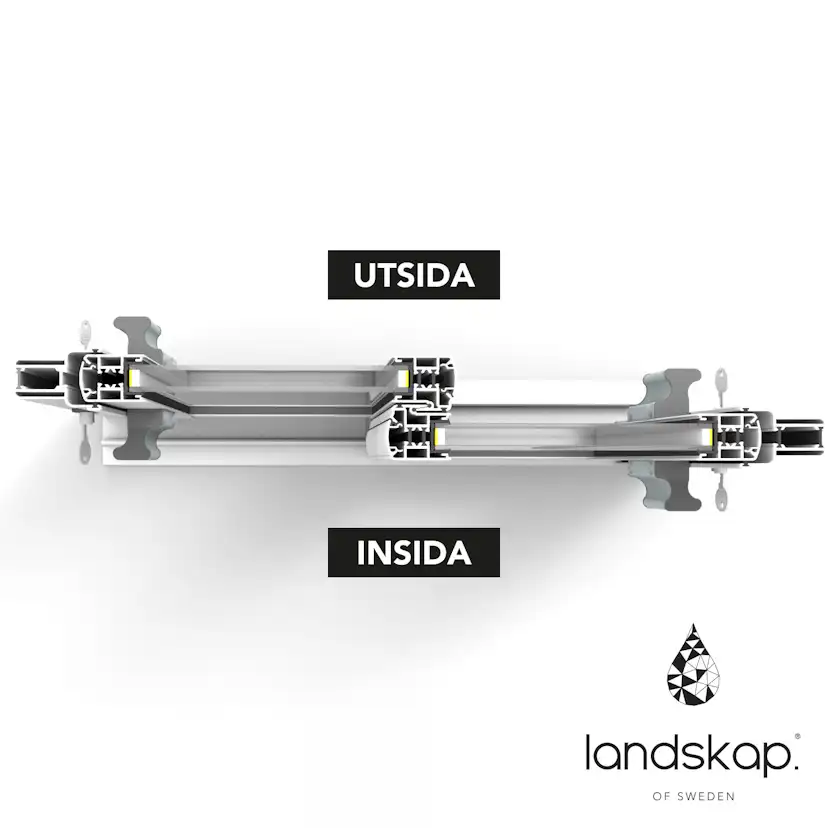 Skjutdörr med Överljus Landskap Robust Året Runt 3-del