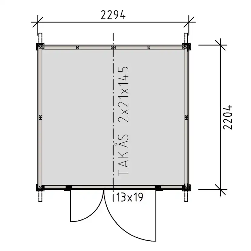 Förråd Vibostugan Finnstorp 5 m² Redskapsbod i Trä med Sadeltak